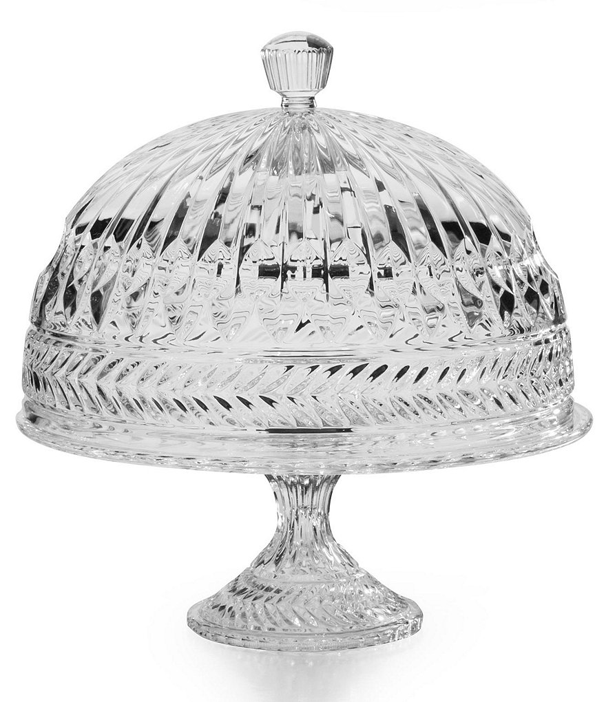 Godinger Symphony Crystal Cake Plate with Dome