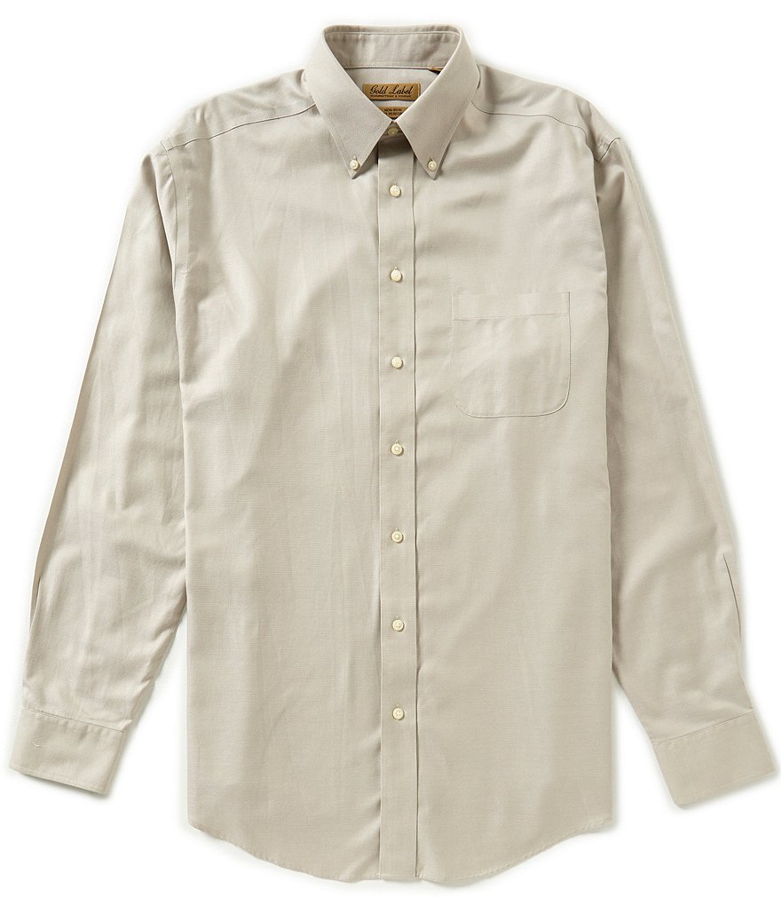 Gold Label Roundtree & Yorke Big & Tall Non-Iron Long-Sleeve Solid Dobby Sportshirt