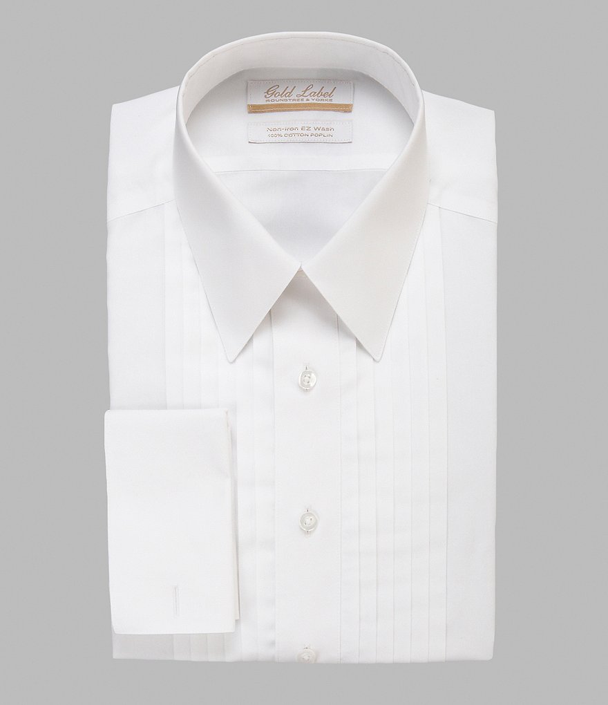 Gold Label Roundtree & Yorke Non-Iron Regular Full-Fit Point-Collar Tuxedo Shirt