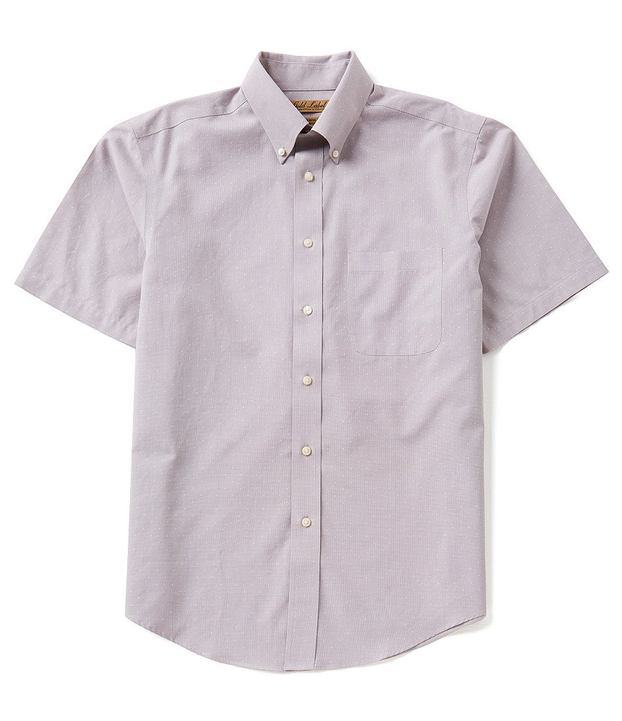 Gold Lable Roundtree & Yorke Short-Sleeve Dobby Microcheck Perfect Performance Sportshirt