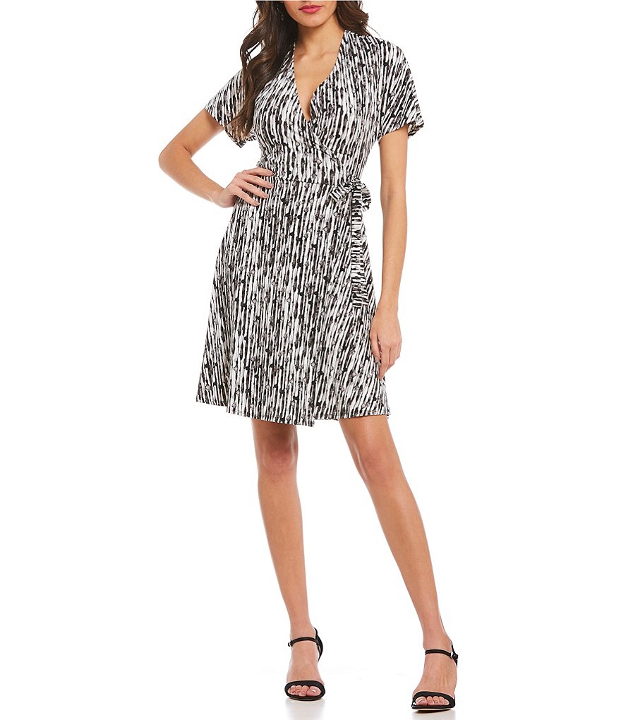 H Halston Dolman Sleeve Wrap Dress