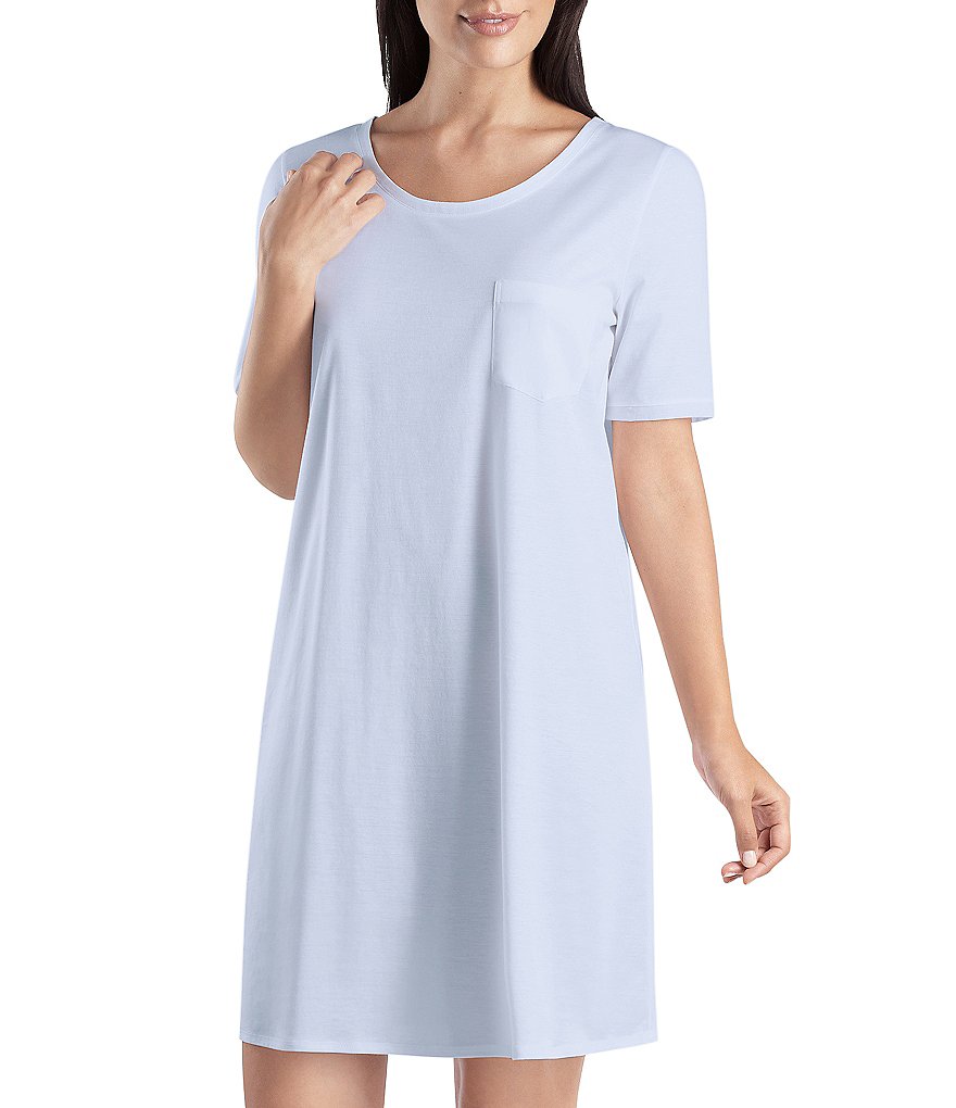 Hanro Cotton Deluxe Short-Sleeve Sleepshirt