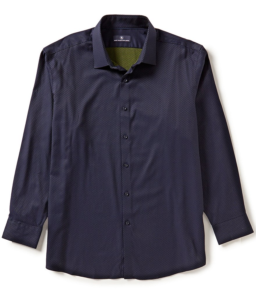 Hart Schaffner Marx Diamond Jacquard Long-Sleeve Woven Shirt