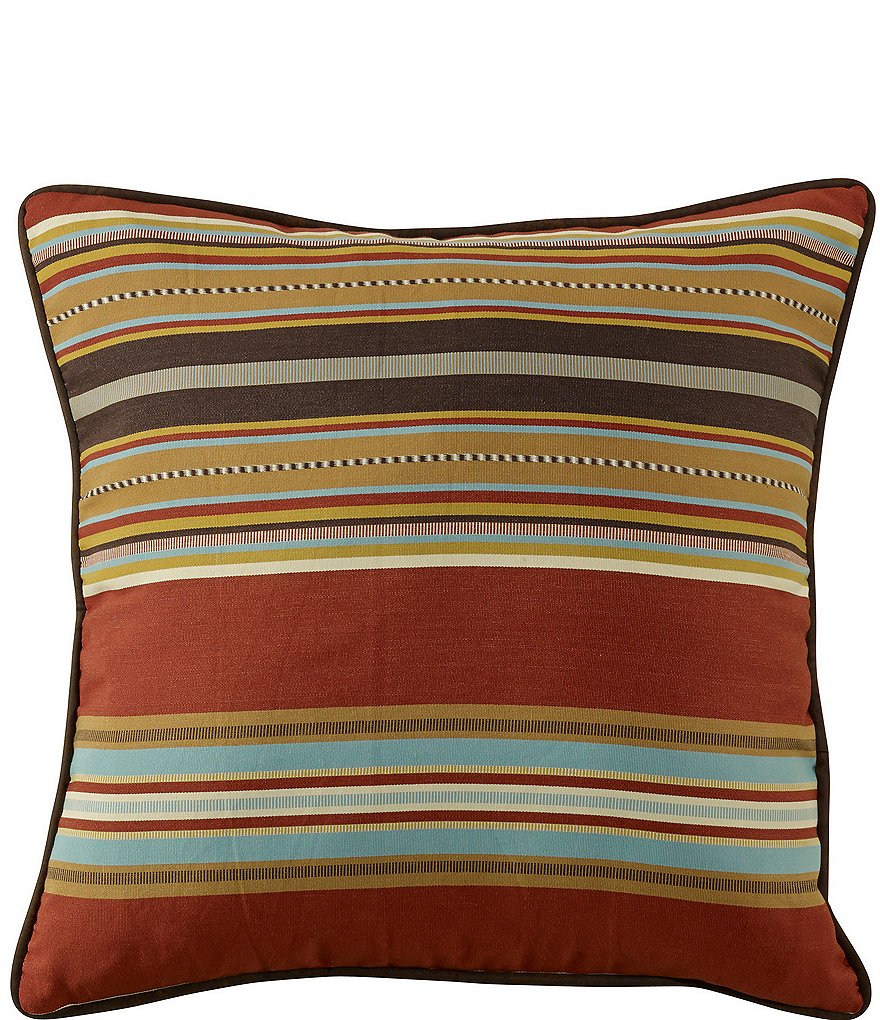 HiEnd Accents Calhoun Serape-Striped & Faux-Suede Euro Sham
