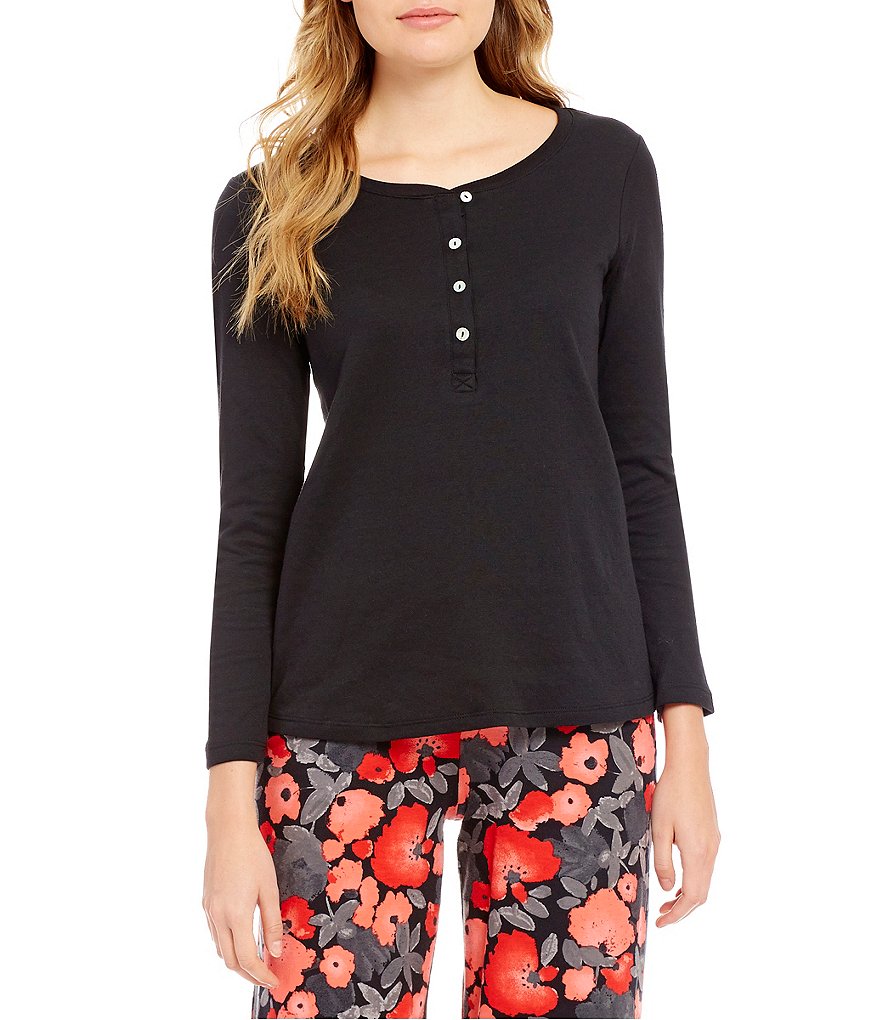 HUEtopia Henley Sleep Top