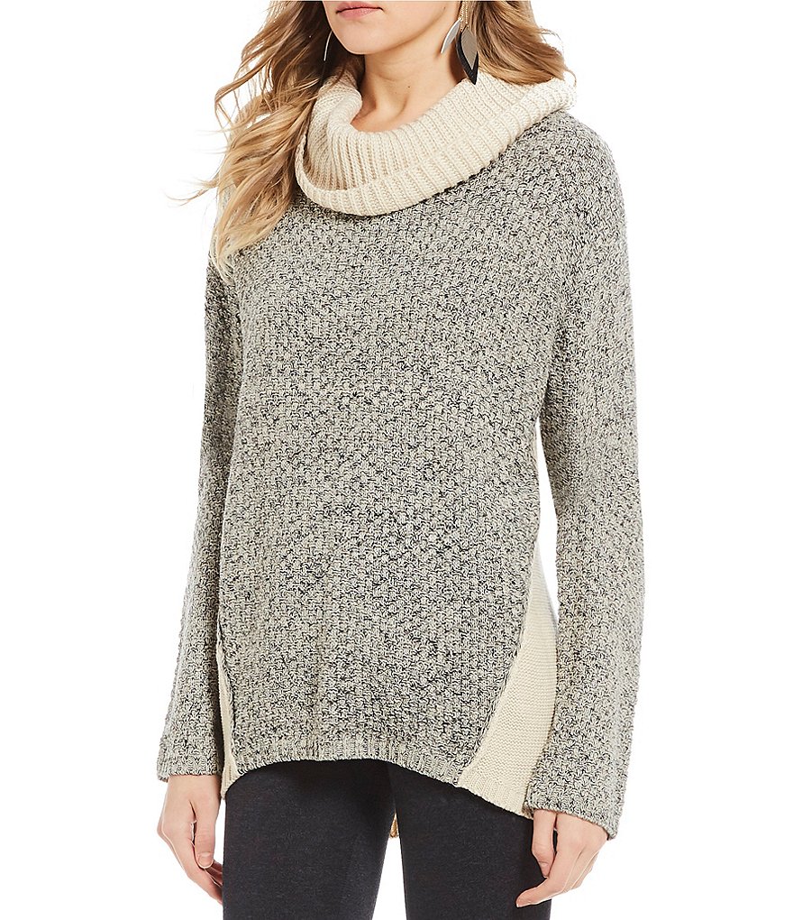 I.N. San Francisco Cowlneck Color Block Sweater