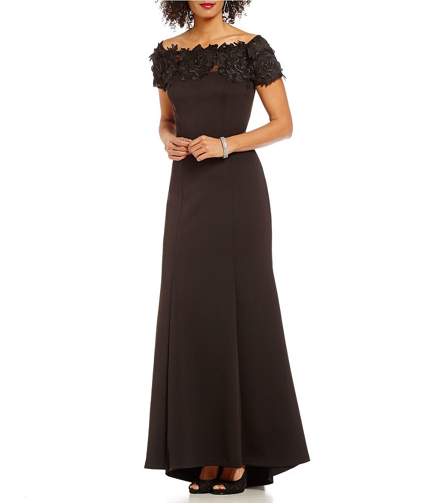 Ignite Evenings Lace Off-The-Shoulder Gown