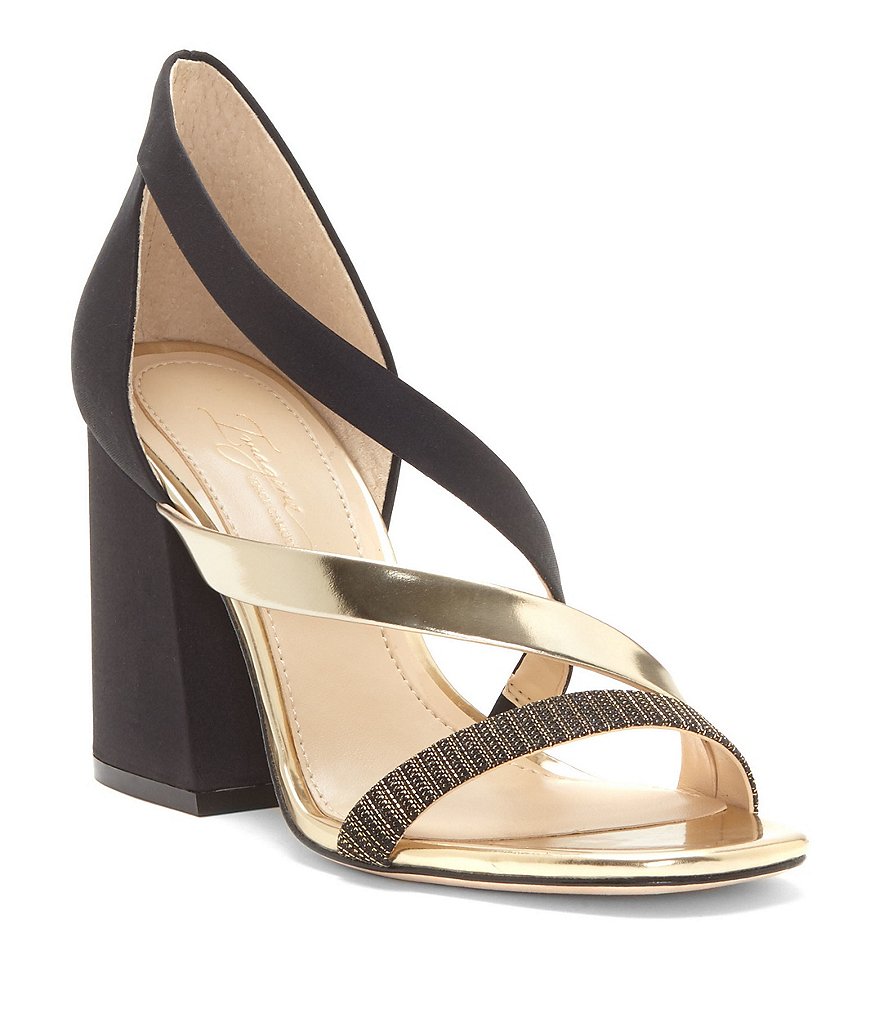 Imagine Vince Camuto Abi Metallic Leather & Satin Strappy Dress Sandals
