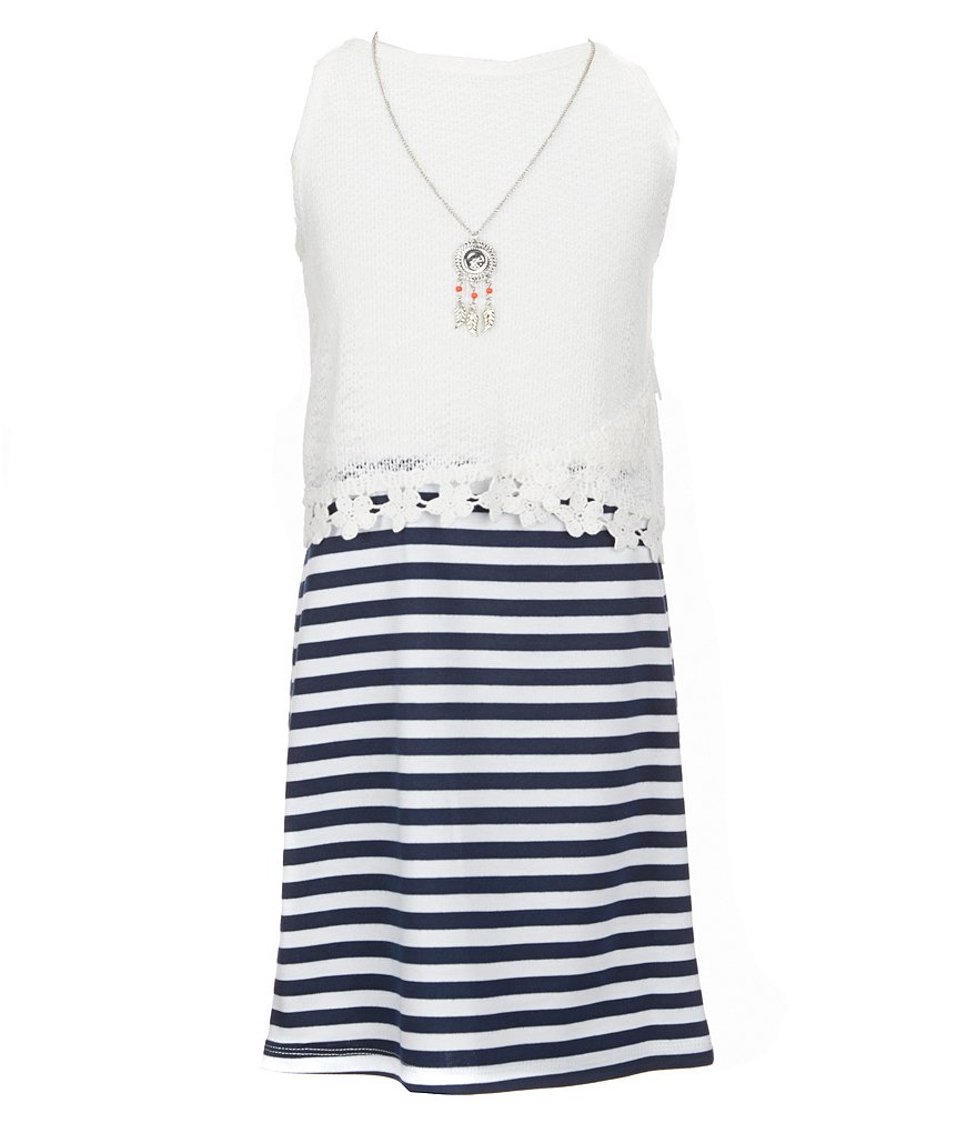 I.N. Girl Big Girls 7-16 Textured Knit Popover Dress