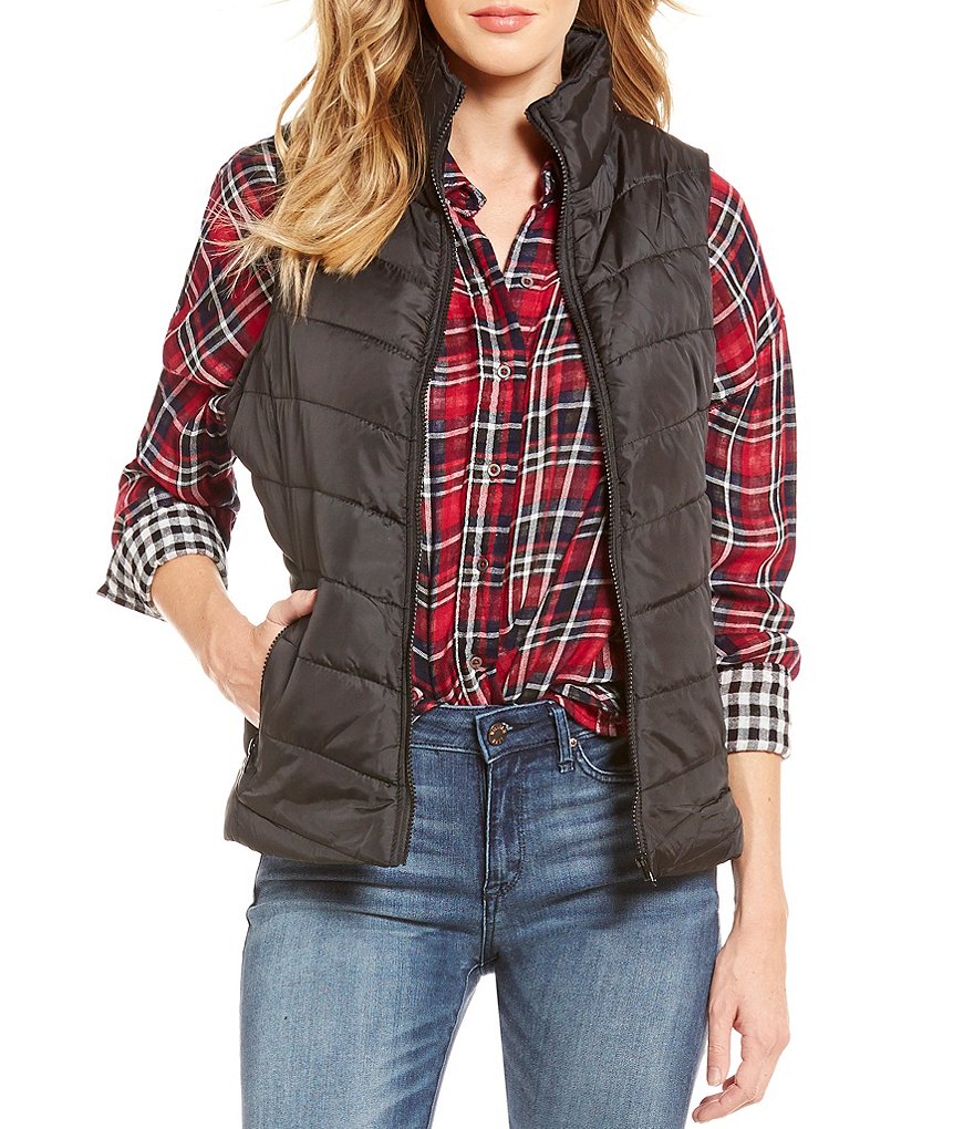 Indigo Saints Cabin Zip-Front Puffer Vest
