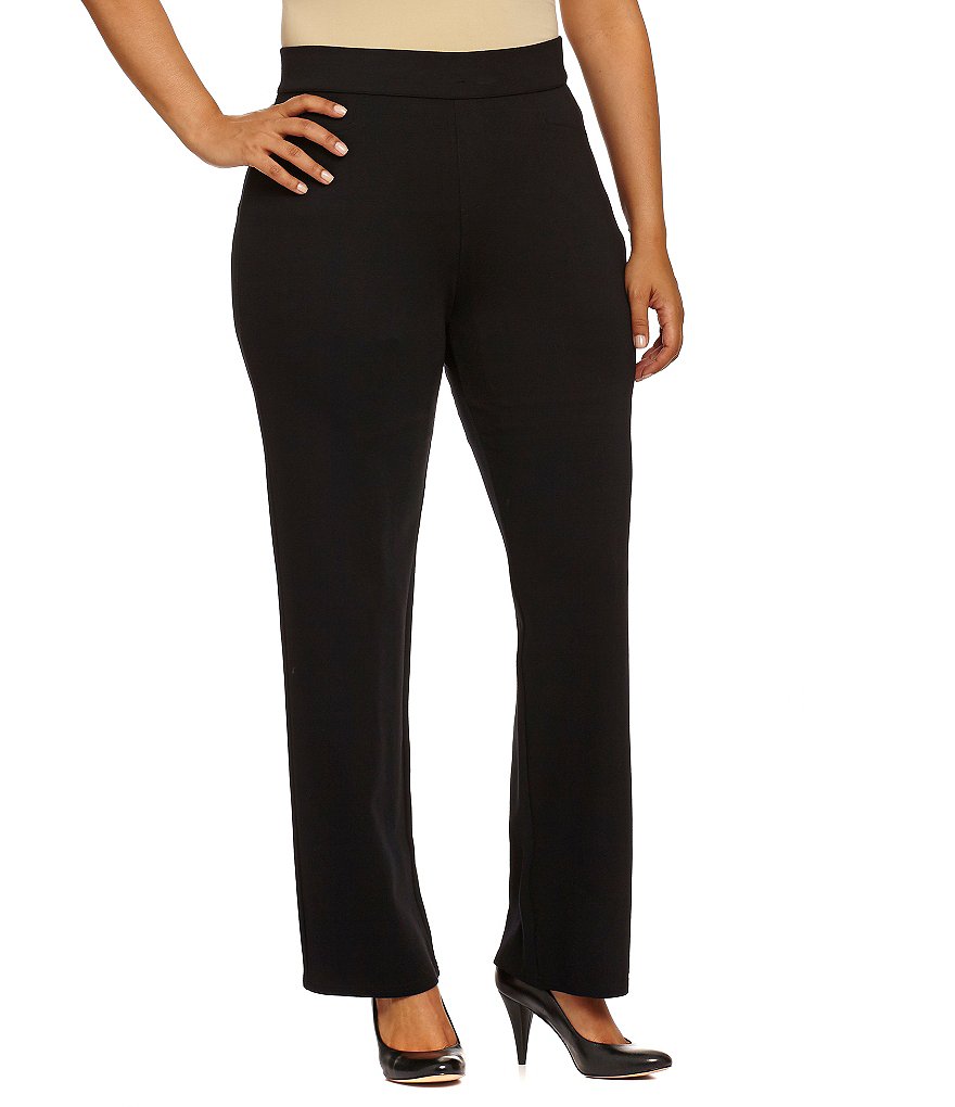Intro Plus Slim-Her Pull-On Straight Pants