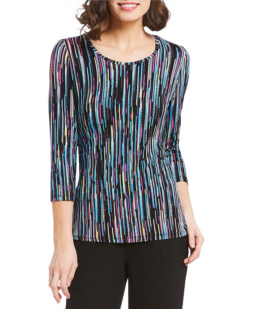 Investments Essentials Printed 3/4 Sleeve Top