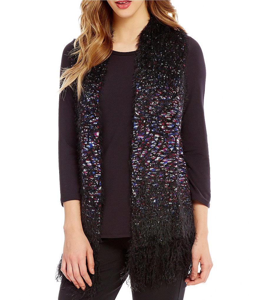 Investments Petites Eyelash Open Neck Vest