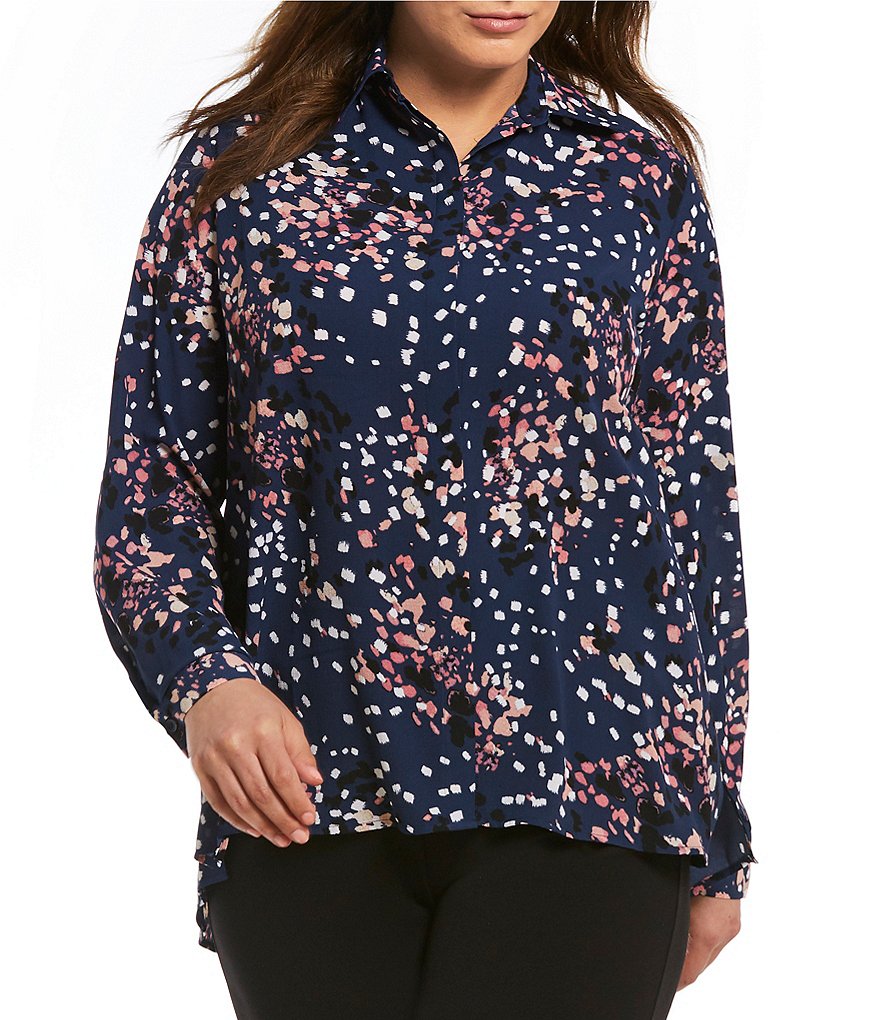 Investments Plus Long Sleeve Button Front Shirt