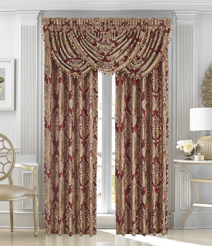 J. Queen New York Crimson Damask Window Treatments