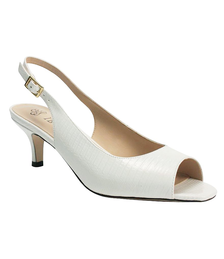 J. Renee Classie Metallic Lizard Print Peep-Toe Pumps