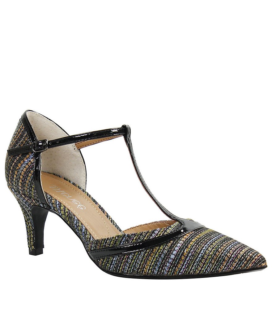 J. Renee Emiliana Metallic Woven Mary Jane d'Orsay Pumps