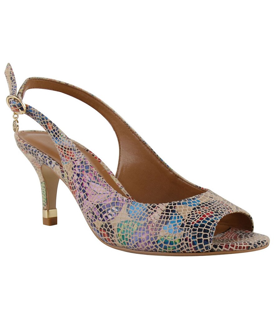J. Renee Gardenroad Slingback Peep-Toe Pumps