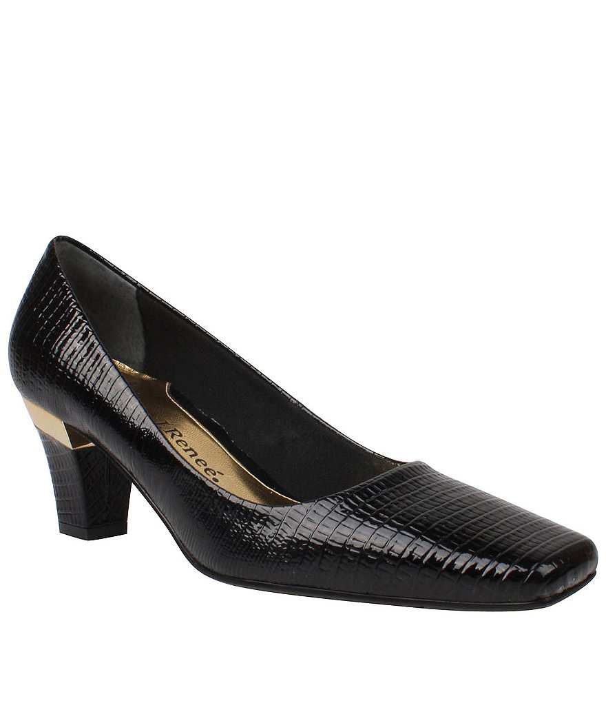 J. Renee Mary Lizard Kitten-Heel Pumps