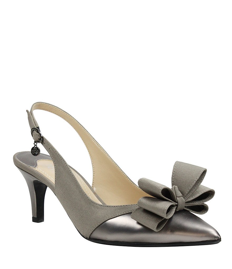 J. Renee Gabino Fabric Bow Detail Slingback Pumps