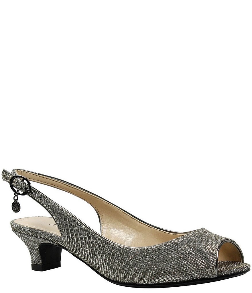 J. Renee Jenvey Glitter Sling Pumps