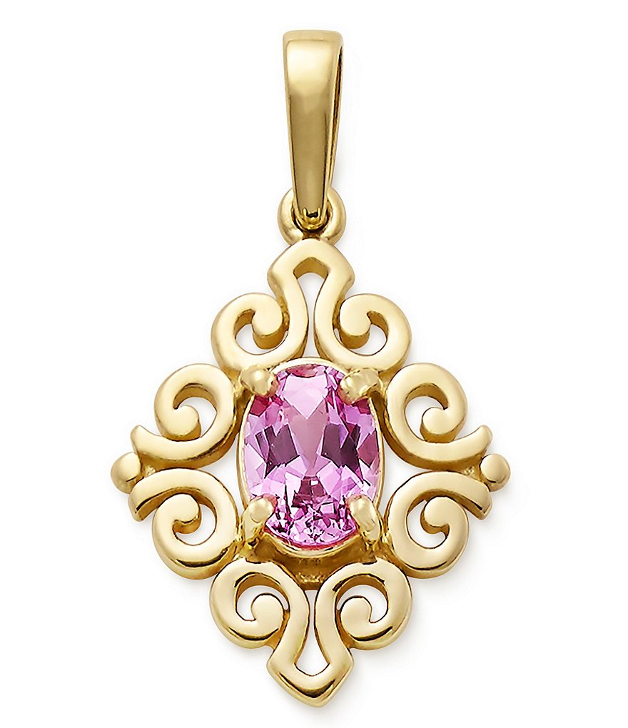 James Avery 14K Gold October Birthstone Scrolled Pendant
