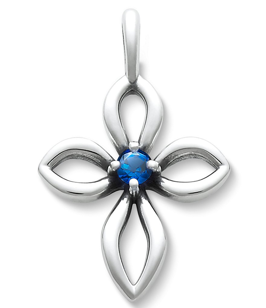 James Avery Avery Remembrance Cross September Birthstone with Lab-Created Blue Sapphire