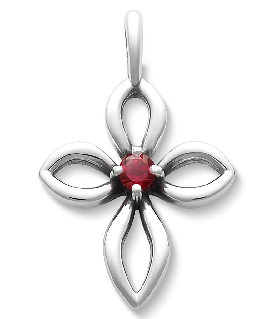 James Avery Avery Remembrance Cross July Birthstone with Lab-Created Ruby