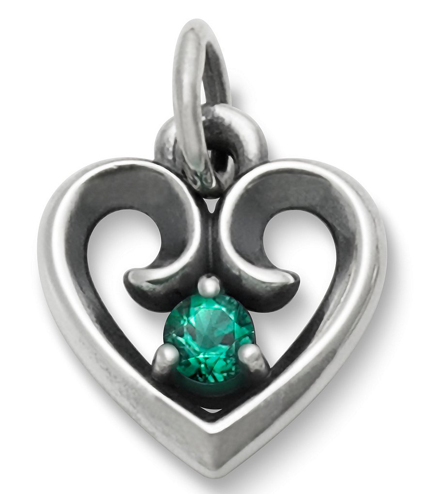 James Avery Avery Remembrance Heart Pendant May Birthstone with Lab-Created Emerald