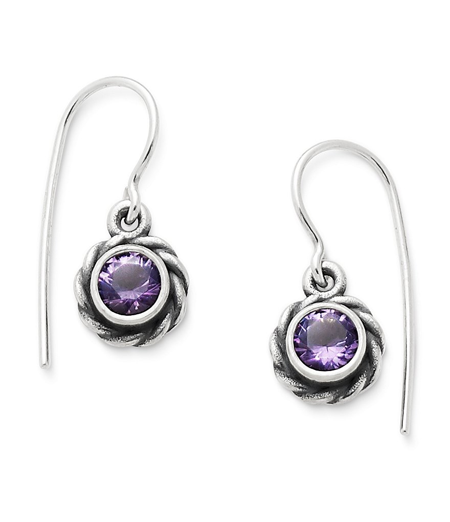 James Avery Elisa Ear Hooks February Birthstone with Amethyst
