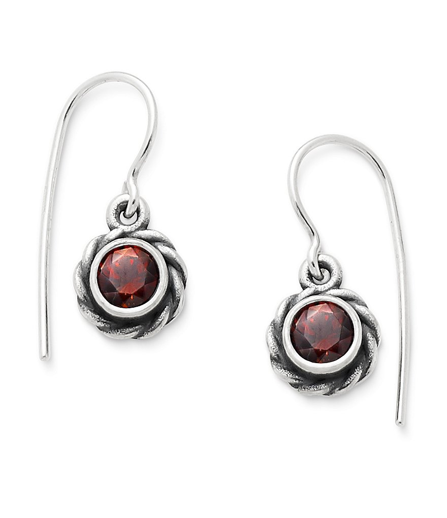 James Avery Elisa Ear Hooks January Birthstone with Garnet