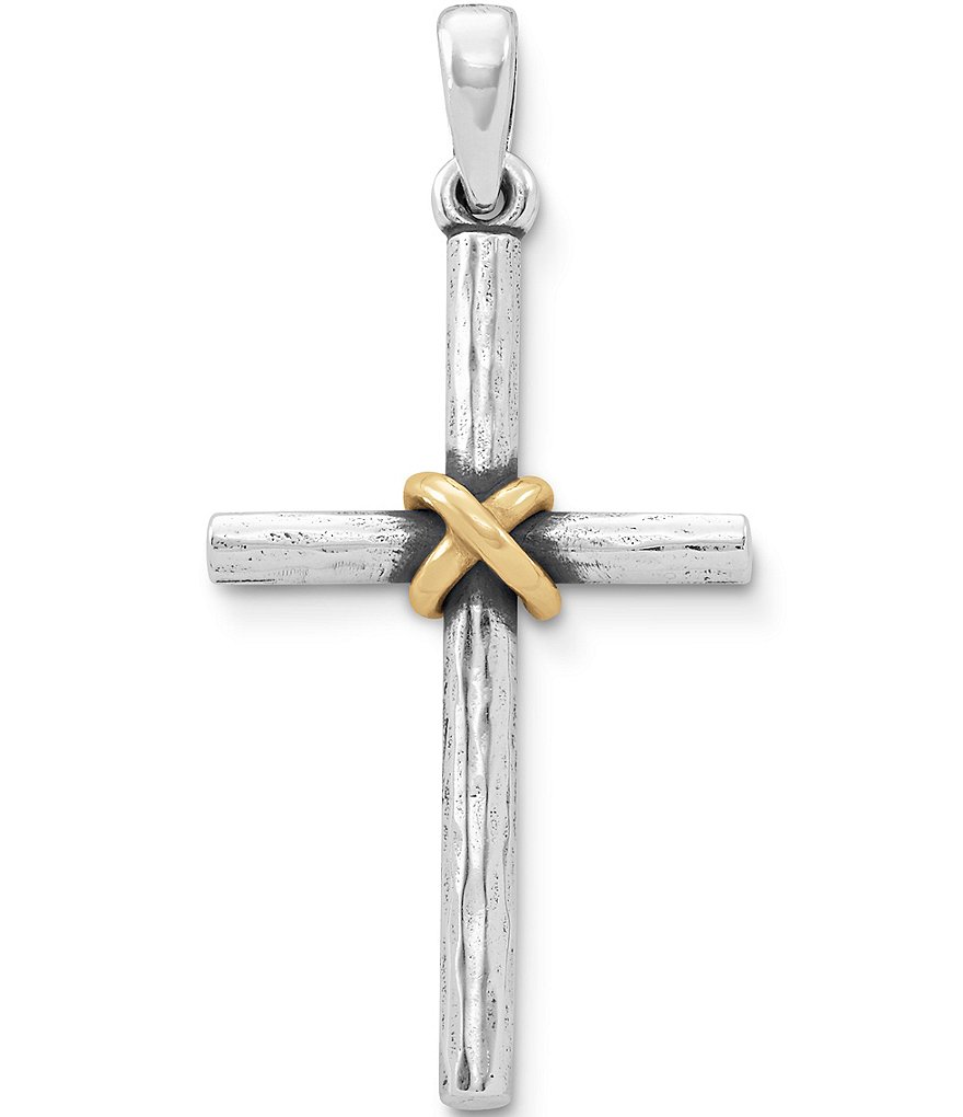 James Avery Forged Cross with Gold Wrap Pendant