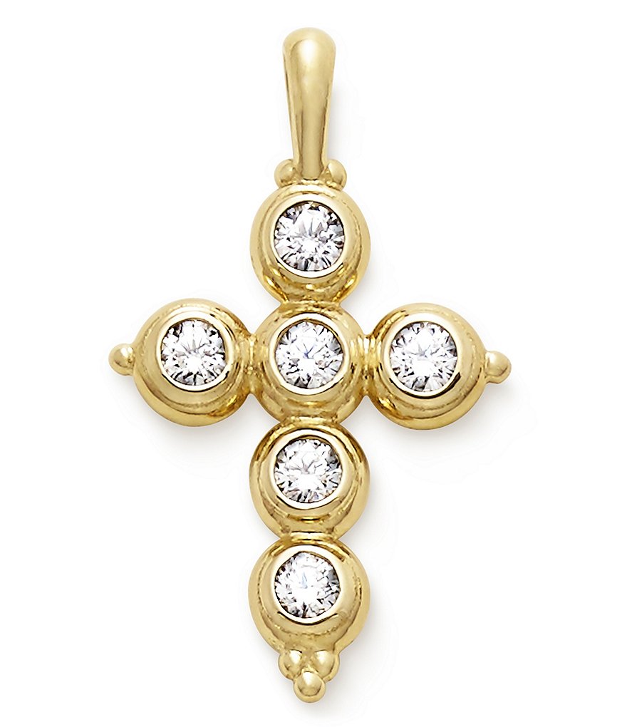 James Avery 14K Gold Antiquity Cross Pendant with Diamonds