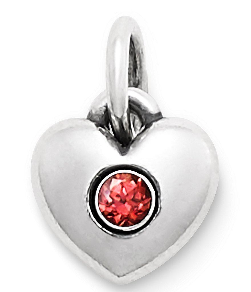 James Avery Keepsake Heart Charm January Birthstone with Garnet
