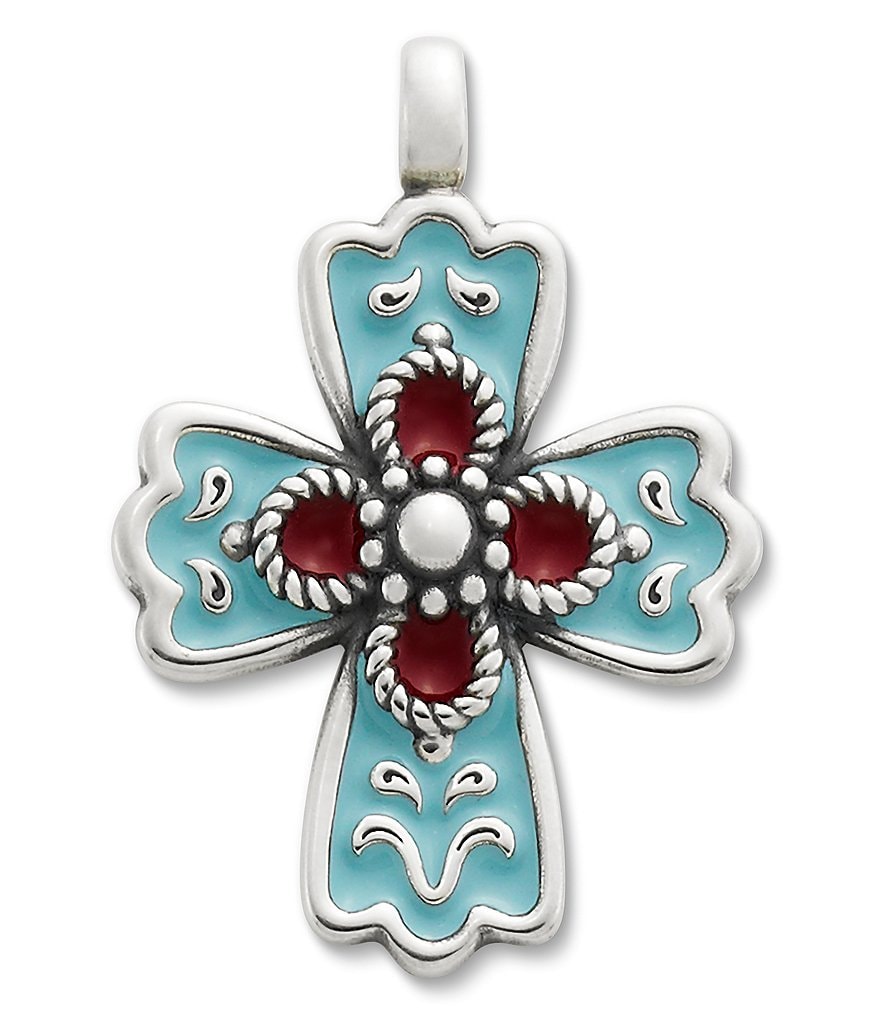 James Avery La Rosa Enamel Cross