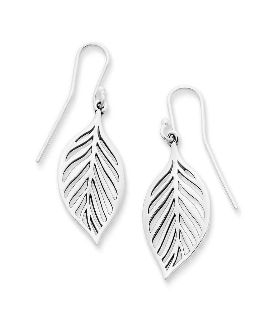 James Avery Open Leaf Sterling Silver Drop Earrings