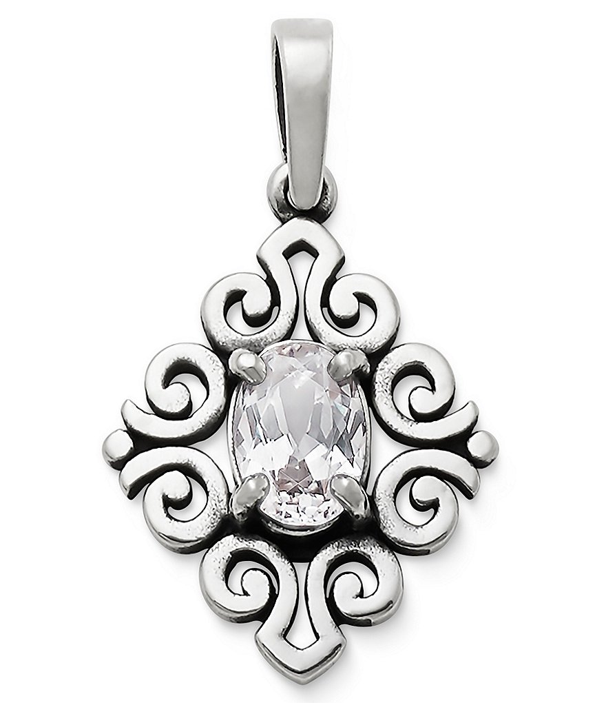 James Avery April Birthstone Scrolled Pendant