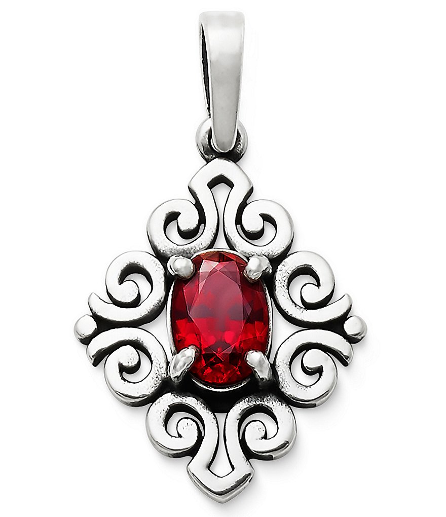 James Avery July Birthstone Scrolled Pendant