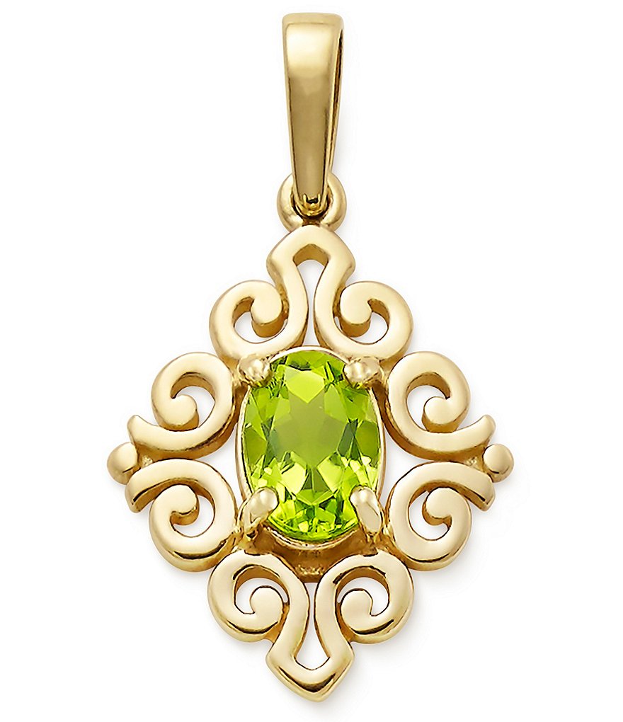 James Avery 14K Gold August Birthstone Scrolled Pendant