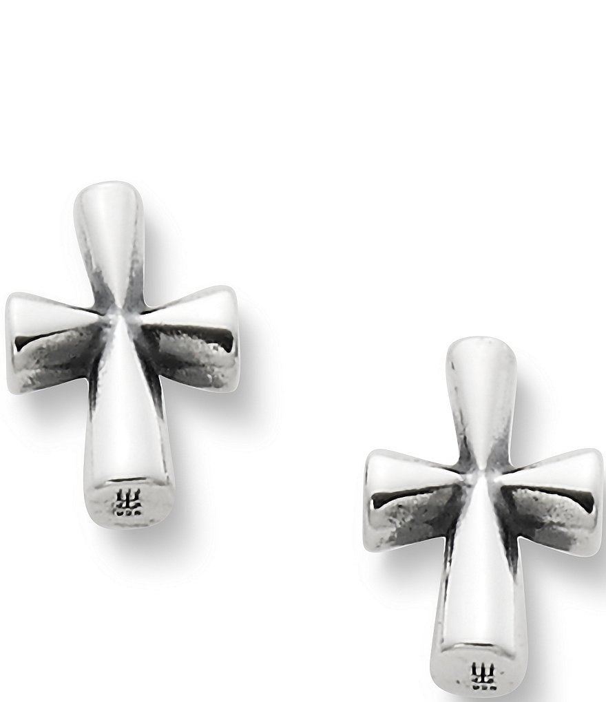 James Avery Sterling Silver St. Teresa Cross Stud Earrings