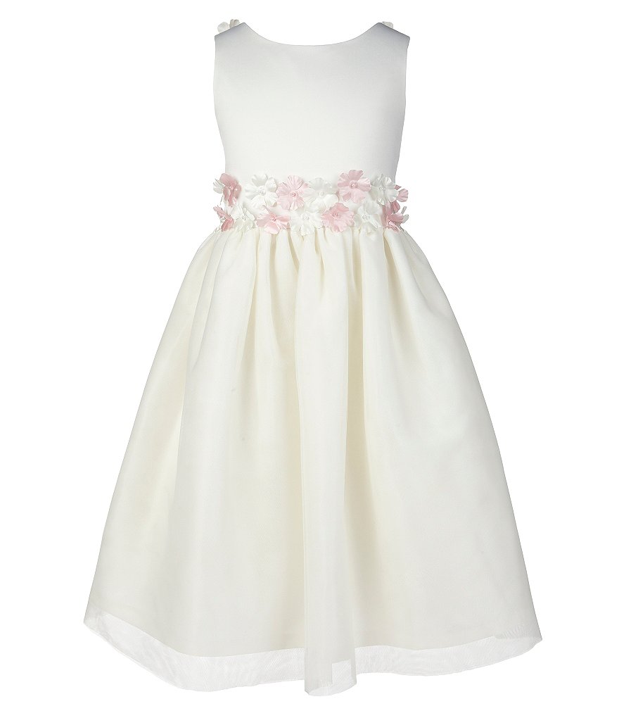 Jayne Copeland 7-12 Flower-Accented-Waist Dress