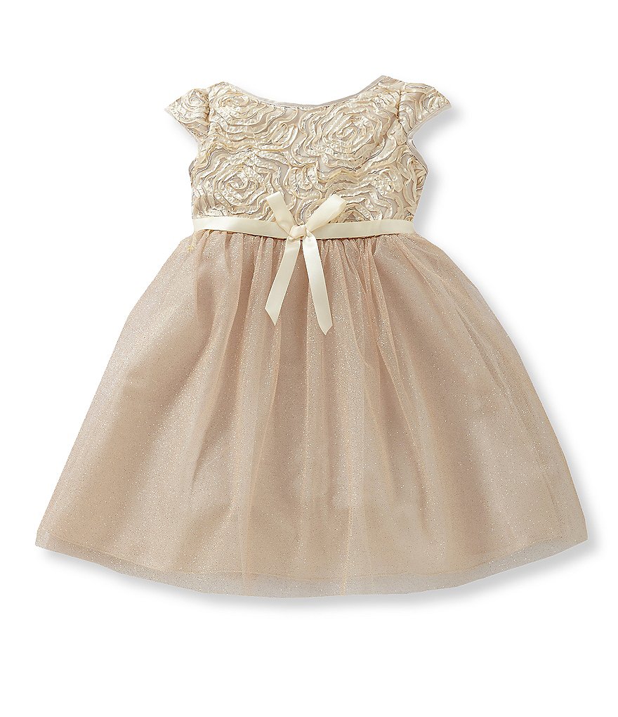 Jayne Copeland Big Girls 7-12 Soutache-Bodice Sheer-Overlay-Skirted Dress