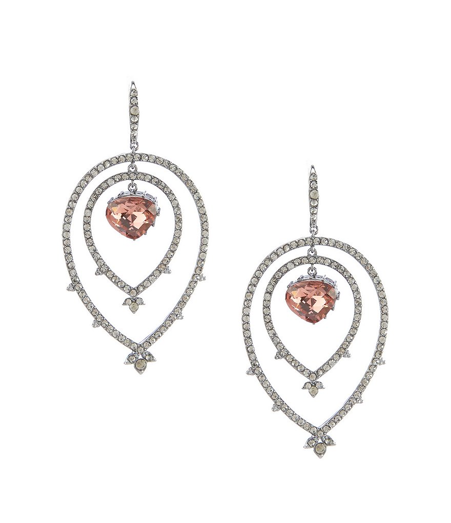 Jenny Packham Amethyst Stone Pave Orbital Earrings