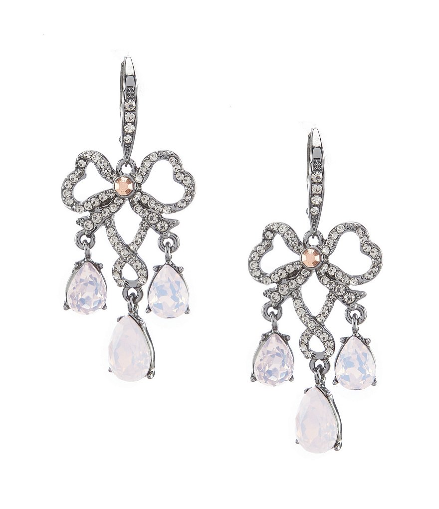 Jenny Packham Hematite Bow Chandelier Earrings