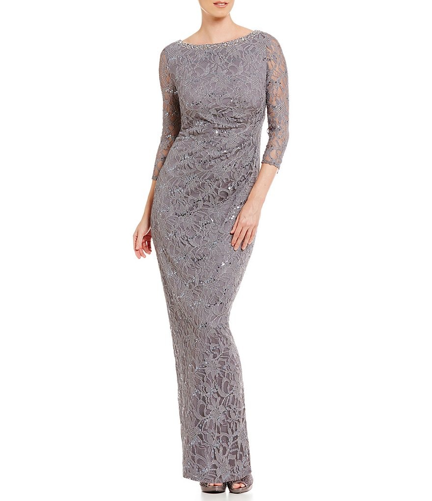 Jessica Howard Lace Side-Ruched Sheath Dress