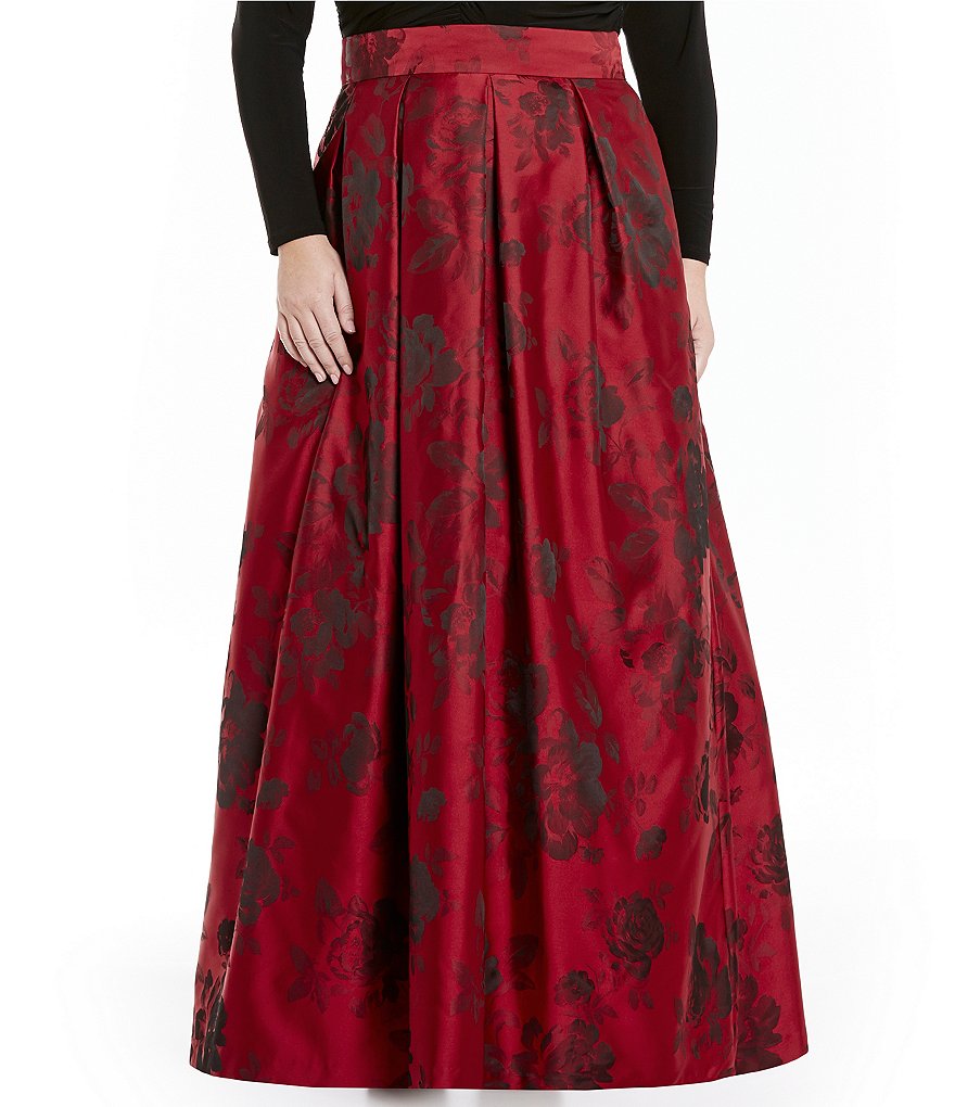 Jessica Howard Plus Floral-Print Ball Skirt