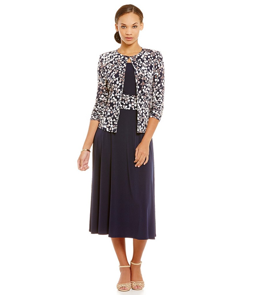Jessica Howard Ruched Detail Swing Jacket Dress