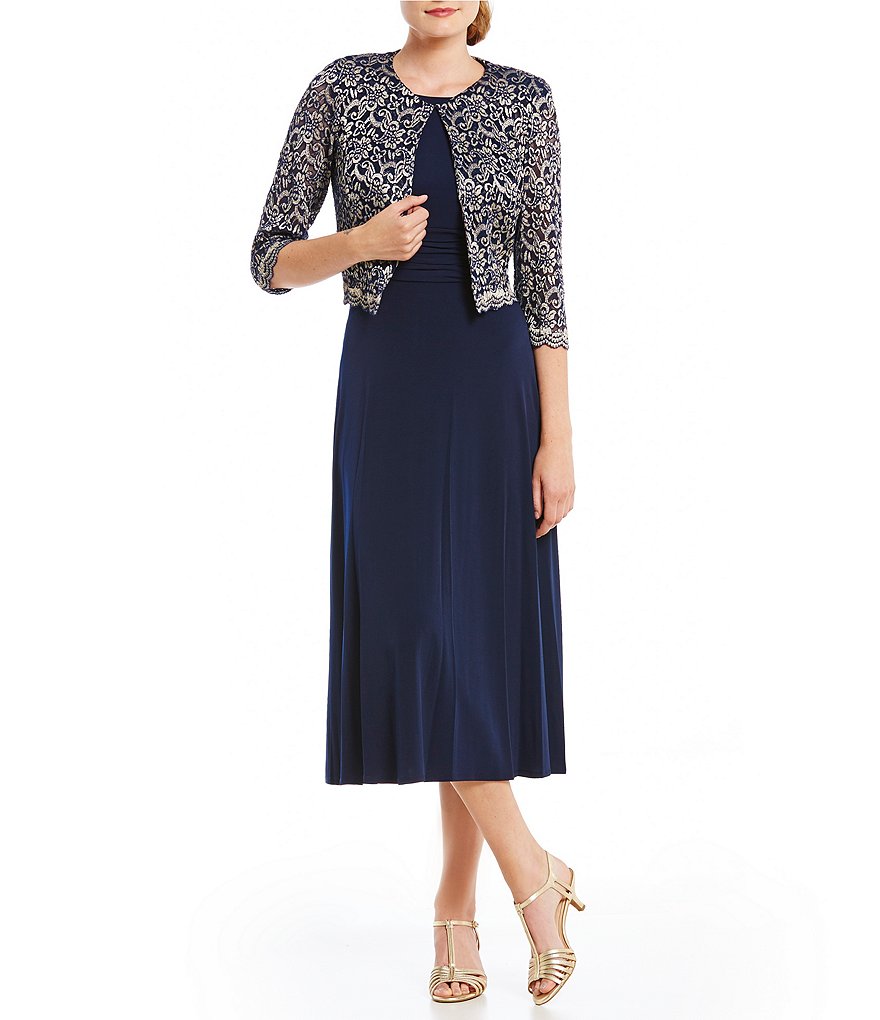 Jessica Howard Scalloped Lace 2-Piece Jacket Dress