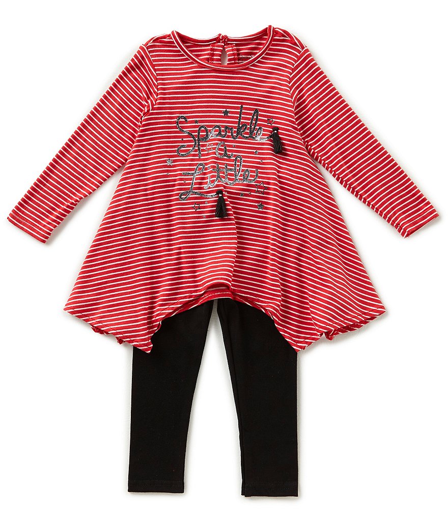 Jessica Simpson Baby Girls 12-24 Months Sparkle Long-Sleeve Top & Leggings Set