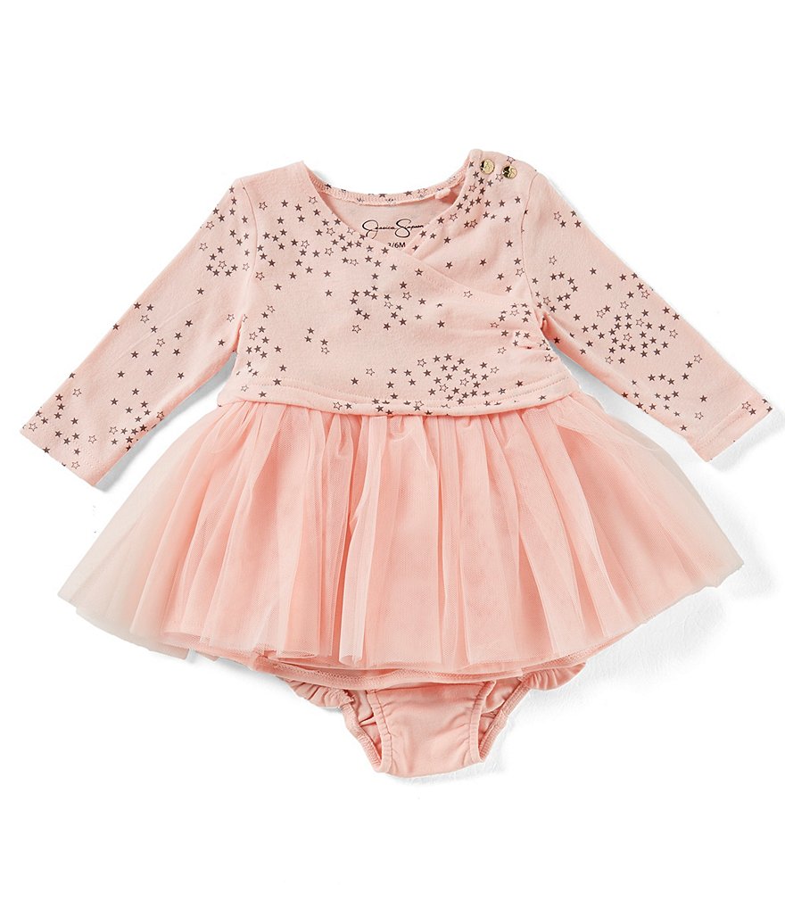 Jessica Simpson Baby Girls Newborn-9 Months Star-Print Mesh Dress